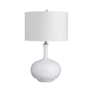Crestview Collection 28.25"H Elegant Ceramic Table Lamp Set With Textured Design & White Linen Shade For Ambient Lighting   Cvap3127