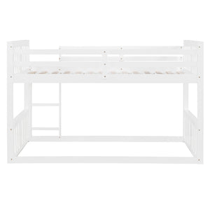 English Elm Twin Over Bunk Bed Solid Pine Frame Gray Finish with Guardrail for Kids N708P429640K