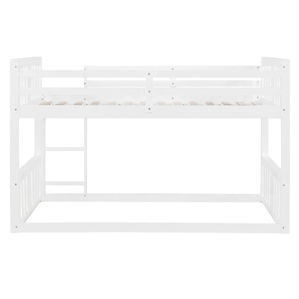 English Elm Twin Over Bunk Bed Solid Pine Frame Gray Finish with Guardrail for Kids N708P429640K