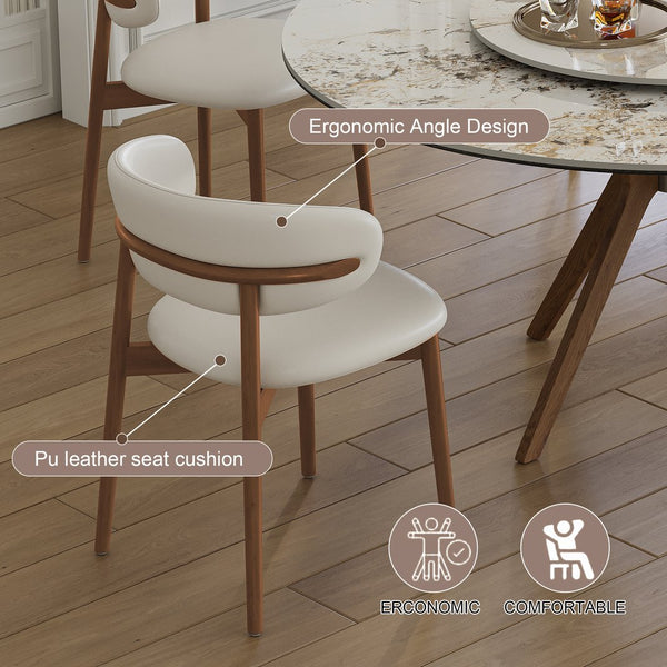 English Elm 59-Inch Modern Sintered Stone Dining Table Set With Turntable & 6 Chairs – Stylish & Durable Design! W509S00134