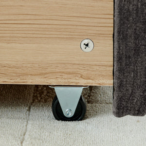 English Elm California King Upholstered Bed Frame - Plush Chenille, Modern Storage Design With Headboard, Dark Gray W487P311315