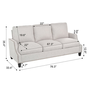 English Elm 3 Piece Living Room Sofa Sets - Modern Sectional Couch, Loveseat & Accent Chair For Cozy Spaces W680S00085