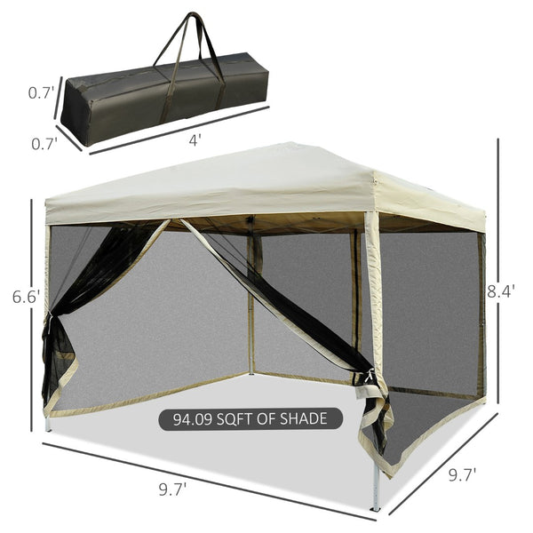 English Elm Canopy Screen Room Tent with Mesh Walls Steel Frame Outdoor Bug Free Shelter T3971P382951
