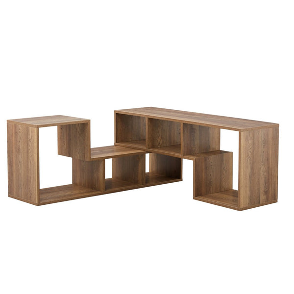 English Elm 2 Modular L-shaped Cube Tv Stand Open Bookcase Media Console for Living Room W3875P401499