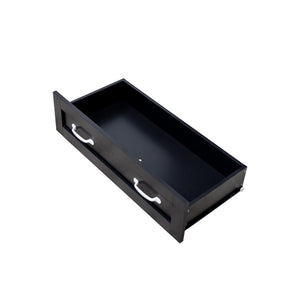 English Elm Modern Black 6-Drawer Side Cabinet with Metal Handles – Spacious Wood Storage Chest for Living Room Bedroom Entryway Organizer W331S00165