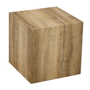 English Elm Elevate Any Room with a Cube Mdf Side Table Featuring Light Wood Grain Texture W1151P187996