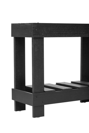 English Elm U_Style 62.9" Vintage Entryway Table - Solid Fir Wood With Rustic Design, 6 Legs & Ample Storage Space N711P289135B-GIGA