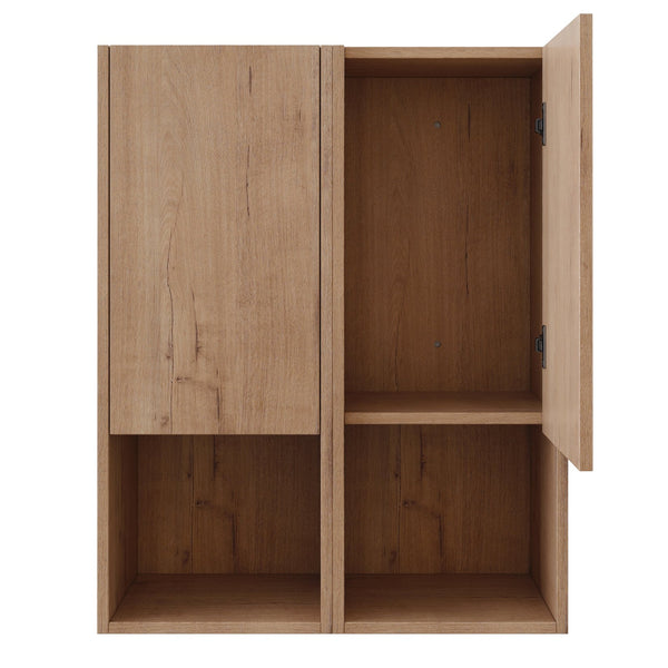 English Elm 24" Bathroom Side Cabinet - Wall-Mounted Design, Soft-Close Doors, Durable Plywood, Space-Saving Storage W999S00373