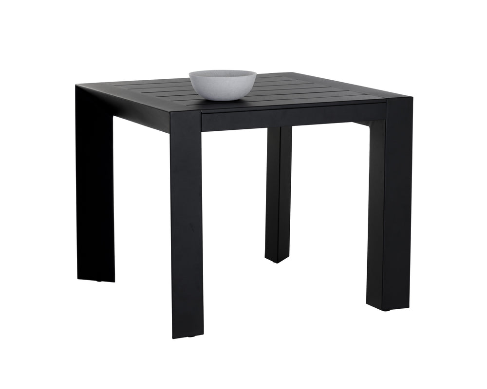 Sunpan Merano Dining Table - Modern Design with Sleek Lines and Durable Powder Coated Aluminum Frame Black