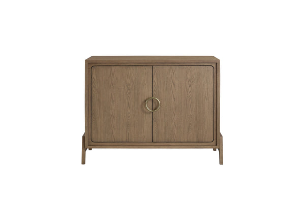 English Elm Two Door Latte Server 46" Light Brown Solid Wood+MDF Buffet Cabinet with Custom Hardware, Modern Finish B2699P238655