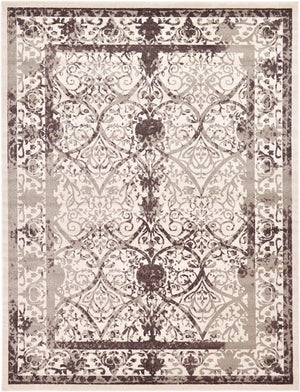 Unique Loom La Jolla Traditional Machine Made Floral Rug Beige, Beige/Brown/Ivory/Light Brown 10' 0" x 13' 1"