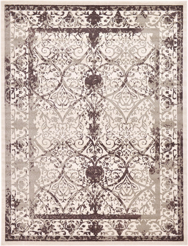 Unique Loom La Jolla Traditional Machine Made Floral Rug Beige, Beige/Brown/Ivory/Light Brown 10' 0" x 13' 1"