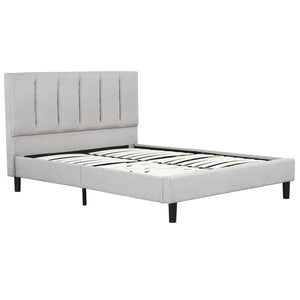 English Elm Bedroom Elegant Contemporary Queen Bed with Fur Chenille Upholstery, Engineered Wood Frame, Mattress-Ready Gray 60 L x 41 W x 6 H B2741P329257
