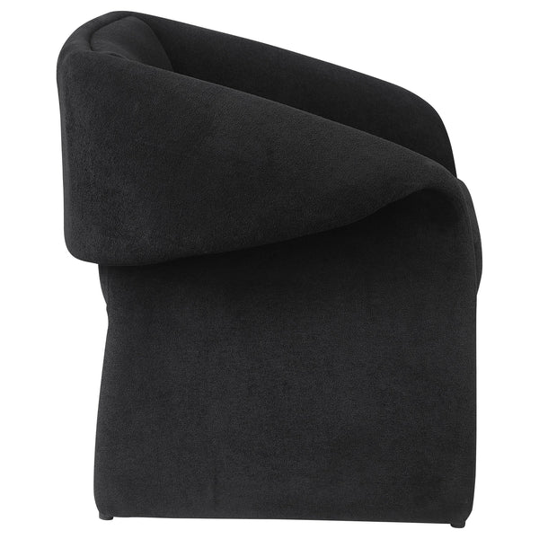 English Elm Mcdonald Sculptural Suede Accent Chair with Folded Arms for Modern Living Spaces B062P451700