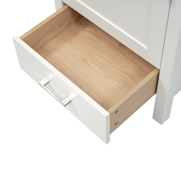 English Elm 20.28'' 20.28" Modern Bathroom Vanity with Ceramic Sink, Solid Wood Frame, Soft-Close Drawer & Cabinet - Space-Saving Design White N729P277755K