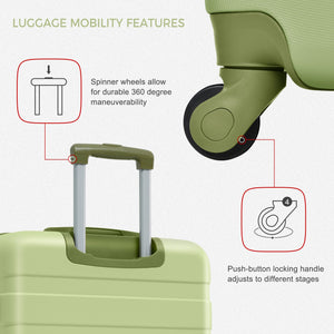 English Elm Luggage Set 3 Piece Abs Hardshell Spinner Suitcase with Tsa Lock Lightweight Travel N726P203164I