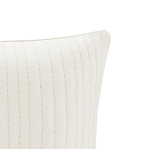JLA Home INK+IVY - Cotton Quilted Euro Sham with Embroidered Texture, Breathable 26x26 Farmhouse Accent Pillow Cover White II11-227