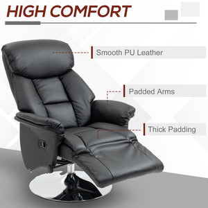 English Elm Homcom Manual Recliner Chair With 360° Swivel, Adjustable Footrest & Padded Arms For Ultimate Comfort W2225P217435