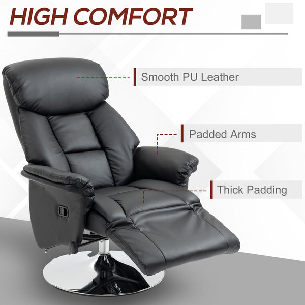English Elm Homcom Manual Recliner Chair With 360° Swivel, Adjustable Footrest & Padded Arms For Ultimate Comfort W2225P217435