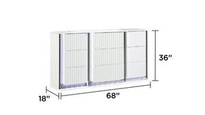 English Elm Fabio Contemporary Queen 5Pc Bedroom Set With Led Lighting, Diamond Accents & White Wood Finish P2 B009S01582-GIGA