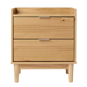 English Elm Walker Edison - Mid-Century Modern 2-Drawer Solid Wood Nightstand – Natural Pine