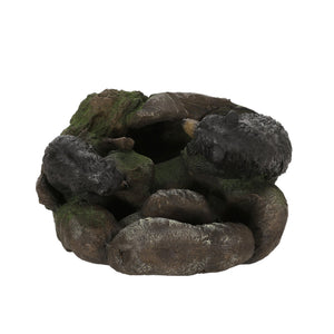 English Elm Christopher Knight Home® - 23.75" Hand Crafted Weather-Resistant Floor Fountain with LED Underwater Lights, Faux Stone Moss Black, 23.75" 71776.00MBLK
