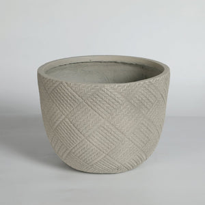 English Elm Round Handcrafted Concrete Planter Set Textured Matte Finish Patio Entryway Garden W347P449331