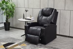 English Elm Recliner Power Chair Faux Leather High Back Seat with Cup Holders for Living Rooms B205P241928