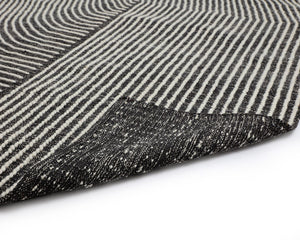 Sunpan SERENE Hand-Woven Rug - Modern Black & White Design, 5' x 8' - Artisanal Cotton Blend for Warmth 107588