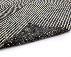 Sunpan Serene Hand-Woven Rug – Modern Black and White Cotton Blend, Artisanal Craftsmanship for Chic Spaces 5' X 8'