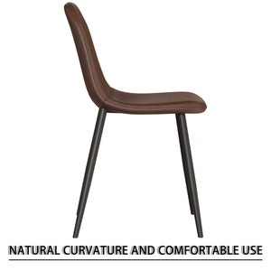 English Elm 55" Modern Mdf Wood Dining Table & 4 Saddle Leather Chairs Set - Eco-Friendly, Stylish & Durable! W2189S00712