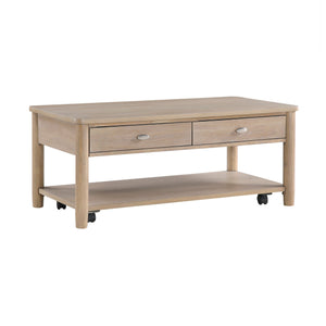 English Elm Classic Wooden End Table with Drawer and Open Shelf, 24" Square Accent Table for Living Room Natural 51.5 L x 27.5 W x 11.25 H B011P285306