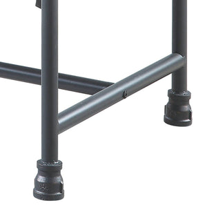 English Elm Grey Memory Foam Ottoman with Velvet Upholstery and Industrial Water Pipe Frame, Sandy Grey Accent Pillow Included B062P185730