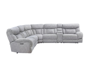 English Elm Steve Silver - Park City 6-Piece Modular Sectional In Pearl Silver - Stylish, Durable, Stain-Resistant Comfort B081S00228-GIGA