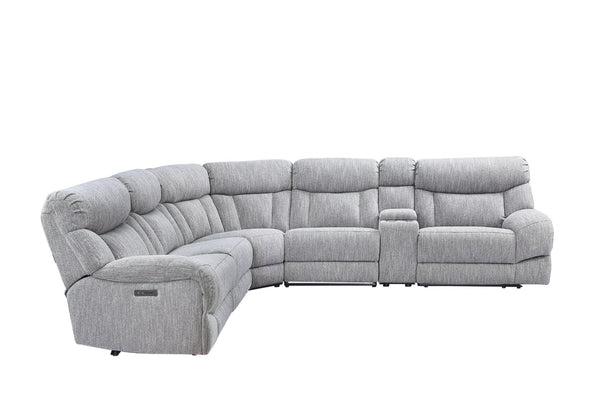 English Elm Steve Silver - Park City 6-Piece Modular Sectional In Pearl Silver - Stylish, Durable, Stain-Resistant Comfort B081S00228-GIGA