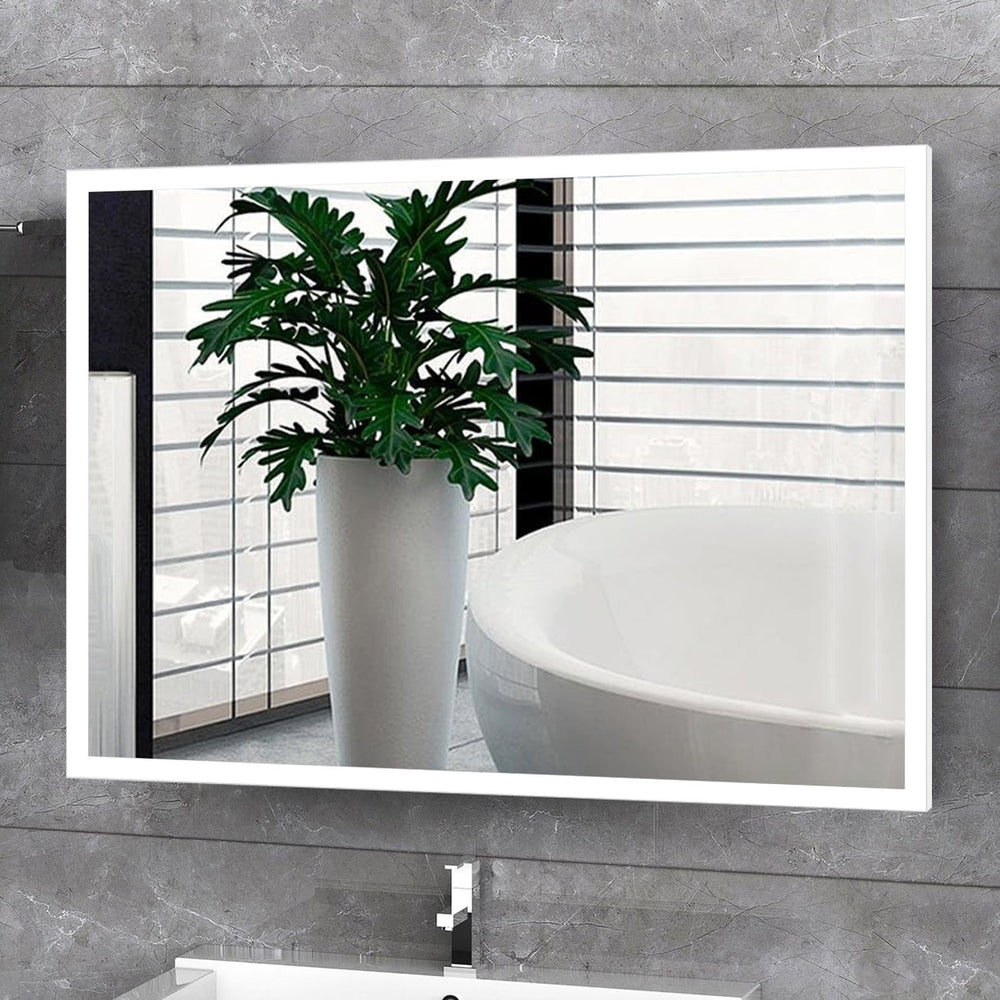 English Elm Aurorium Frameless Led Vanity Mirror with Defogger and Touch Controls for Spa Bathrooms B2731P478348