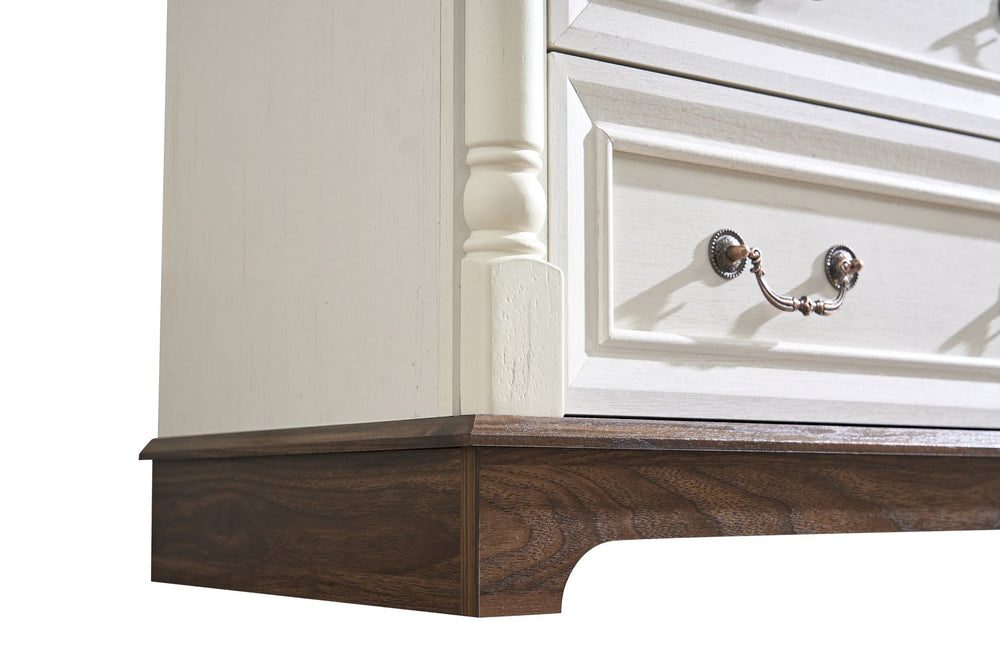 English Elm Farmhouse 5-Drawer Dresser Chest - Rustic Wooden Storage Organizer For Bedroom & Living Spaces W2393P252363