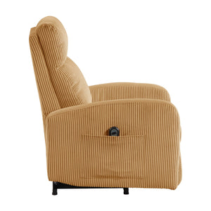 English Elm Contemporary Power Lift Chair Recliner with Plush Corduroy, Foam-Over-Coil Support & Side Pocket Yellow 31 L x 29 W x 24 H B011P395834