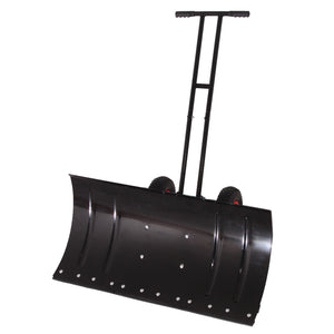 English Elm 30" Carbon Steel Snow Pusher with Wheeled Frame and Adjustable Ergonomic Handle W1422P362636