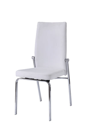 English Elm White and Chrome Padded Side Chair (Set Of 2)