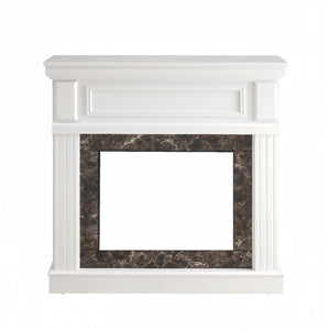 English Elm Only Mantel White Raised Panel Surround Farmhouse Fireplace Frame for Living Room W1758P204946