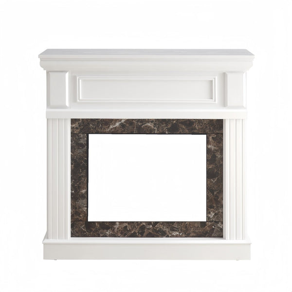English Elm Only Mantel White Raised Panel Surround Farmhouse Fireplace Frame for Living Room W1758P204946