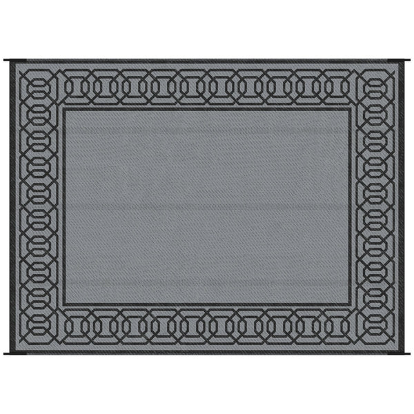 English Elm Outsunny Reversible Outdoor Rug 9'x12' Waterproof Plastic Straw Mat for Patio RV Beach Deck Picnic W2225P200442