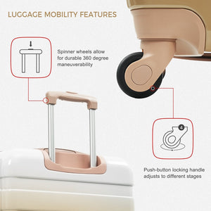 English Elm Luggage Sets 3 Piece Abs Hardshell Spinner Suitcase with Tsa Lock Lightweight Travel N726P203164D