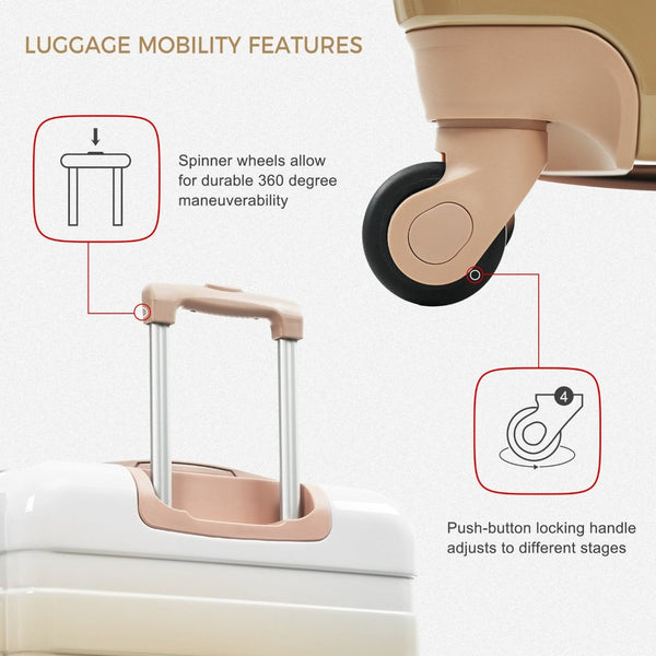 English Elm Luggage Sets 3 Piece Abs Hardshell Spinner Suitcase with Tsa Lock Lightweight Travel N726P203164D