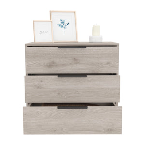 English Elm Kaia 3-Drawer Dresser Light Gray with Superior Top — Durable Particle Board Storage, 27"H x 27.5"W B07091878