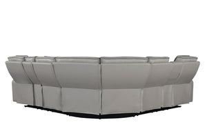 English Elm Fortuner Modern power recliner sectional with massage, Bluetooth speakers, LED lighting, USB charging, storage Gray B009S01797
