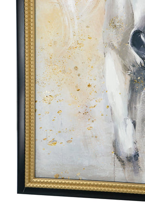 English Elm 39.4X39.4" Striking Hand-Painted Black And White Horse Canvas Art For Elegant Home Décor Appeal W2078P318074