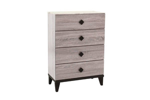 English Elm Modern Cream Faux Marble Chest of Drawers, 4-Drawer Glam Storage with Black Hardware & Base, 31"x15"x45" B011P262327