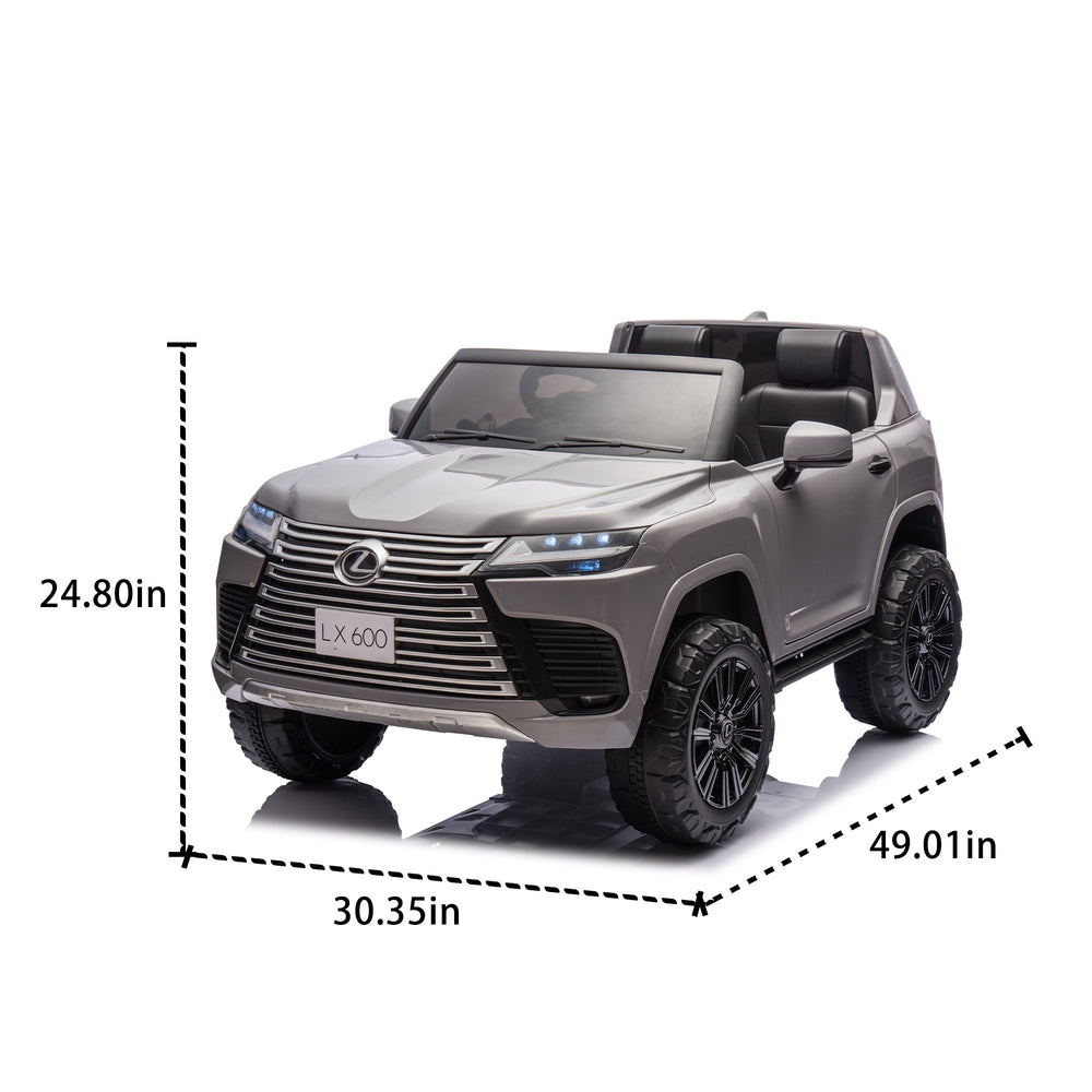 English Elm Licensed Lexus Lx600 24v Two Seater Kids Ride on Suv with Remote and Suspension Gray W1578P339058